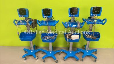 4 x GE Dinamap Carescape V100 Vital Signs Monitors on Stands with ...