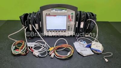 GS Corpuls3 Slim Defibrillator Ref : 04301 (Powers Up) with Corpuls Patient Box Ref : 04200 (Powers Up) with Pacer, Oximetry, ECG-D, ECG-M, CO2, CPR, NIBP and Printer Options, 4 and 6 Lead ECG Leads, SPO2 Finger Sensor, Hose, Paddle Lead, CO2 Cable, 3 x B