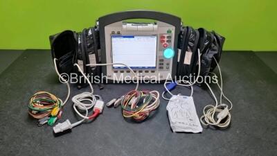 GS Corpuls3 Slim Defibrillator Ref : 04301 (Powers Up) with Corpuls Patient Box Ref : 04200 (Powers Up) with Pacer, Oximetry, ECG-D, ECG-M, CO2, CPR, NIBP and Printer Options, 4 and 6 Lead ECG Leads, SPO2 Finger Sensor, Hose, Paddle Lead, CO2 Cable, 3 x B