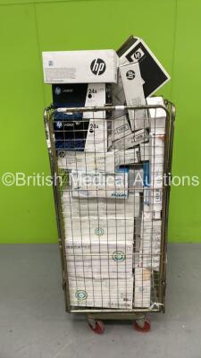 Cage of Printer Cartridges Including HP, Canon and Longbow (Cage Not Included - Majority Out of Date)