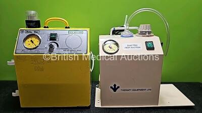 Job Lot Including 1 x Oxy-Litre Victor-Vac Suction Pump (Powers Up) and 1 x Therapy Equipment Ltd Model B105/420 Electric High Suction Unit (Powers Up)