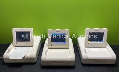 3 x Philips Avalon FM30 Fetal Monitors (All Power Up, 1 x Faulty Screen - See Photos)