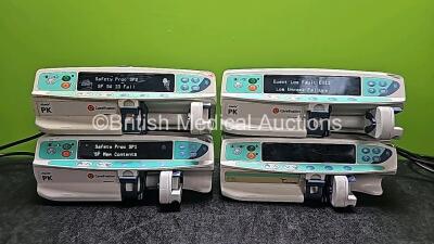 4 x Carefusion Alaris PK Syringe Pumps (3 x Power Up and 1 x No Power)