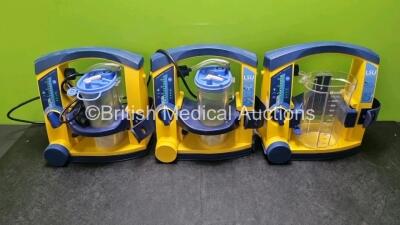 3 x Laerdal LSU Suction with 3 x Cups *1 x Missing Lid* (All Power Up) *SN 7835135939 / 78200441994 / 78081465153*