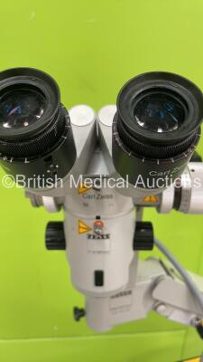 Zeiss OPMI 1-FC Colposcope with f170 Binoculars, 2 x 10x/22B Eyepieces and f300 Lens on Stand (Powers Up with Good Bulb - Light Source Cable Damaged - See Pictures) - 3