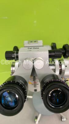 Zeiss OPMI 1-FC Colposcope with f170 Binoculars, 2 x 10x/22B Eyepieces and f300 Lens on Stand (Powers Up with Good Bulb - Light Source Cable Damaged - See Pictures) - 4