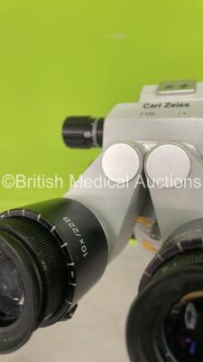 Zeiss OPMI 1-FC Colposcope with f170 Binoculars, 2 x 10x/22B Eyepieces and f300 Lens on Stand (Powers Up with Good Bulb - Light Source Cable Damaged - See Pictures) - 5