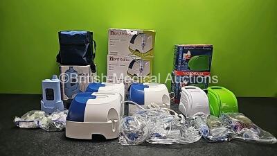 Job Lot Including 1 x Norditalia MO-03 Electronic Nebulizer with Accessories, 3 x Norditalia Arianne Aerosol Nebulizers with Accessories and 2 x Norditalia Innovative Compact Powerful Aerosol Nebulizers with Accessories