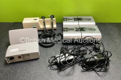 Mixed Lot Including 2 x ResMed S9 Autoset CPAP Units with 2 x ResMed H5i Humidifiers and 2 x Power Supplies, 2 x Philips Ref 865122 Power Adaptors and 1 x Welch Allyn 767 Series Transformer with 2 x Handles and 2 x Attachments