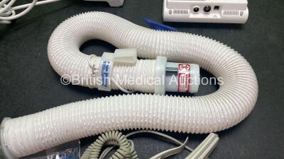 Mixed Lot Including 1 x Fisher & Paykel Healthcare MR850AEK Respiratory Humidifier Unit (Powers Up) 1 x Edwards Lifesciences EV1000DB Databox, 1 x Bair Hugger Breathing Tube, 1 x Unknown Controller (Damaged Buttons-See Photo) 5 x TENs Machine Connection C - 6