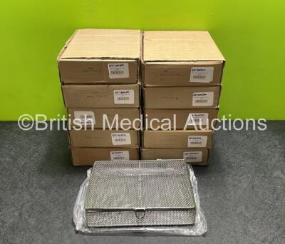 10 x Surgical Instrument Boxes / Baskets with Lids (250 x 170 x 50mm) *Like New*