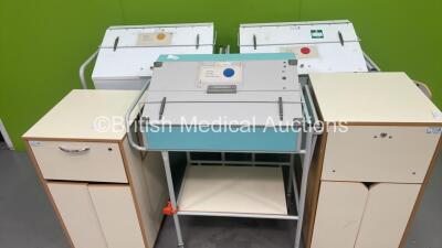 3 x Bristol Maid Mobile Drugs Cabinets and 2x Bristol Maid Bedside Cabinets - 2