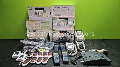 Mixed Lot Including 1 x HP LaserJet Toner Cartridge CE505A, 2 X Brother Toner Cartridges TN2000, 1 x HP Laser Toner Cartridge H505AC, 2 x HP LaserJet Toner Cartridges CE505X, 1 x HP Docking Station 90W, 2 x Temperature Check Thermometers, 1 x ThermaData L