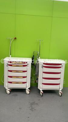 2 x Metro FlexLine Crash Trolleys