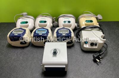 Mixed Lot Including 4 x Ombra Table Top Compressors, 3 x ResMed S8 CPAP Units, 1 x Salter Aire Plus Compressor and 1 x Respironics System One Humidifier