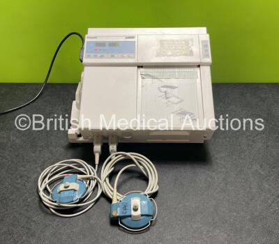 Philips Series 50A Fetal Monitor (Powers Up) with 1 x TOCO Transducer and 1 x US Transducer