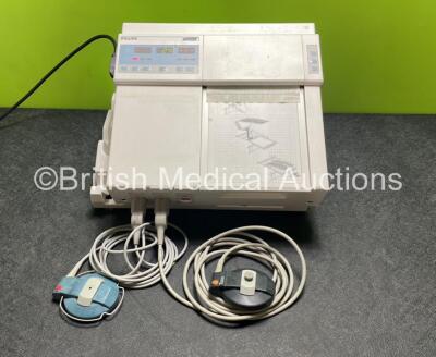 Philips Series 50A Fetal Monitor (Powers Up) with 1 x TOCO Transducer and 1 x US Transducer (Damage to Casing - See Photos)