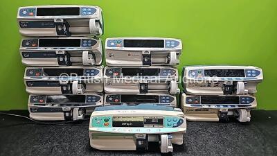 Job Lot Including 4 x CareFusion Alaris Plus GH Syringe Pumps (3 x Power Up and 1 x No Power), 3 x CareFusion Alaris GH Syringe Pumps (2 x Power Up with 1 x Faulty Screen and 1 x No Power), 2 x CareFusion Asena GH Syringe Pumps (Both Power Up with 1 x Fau