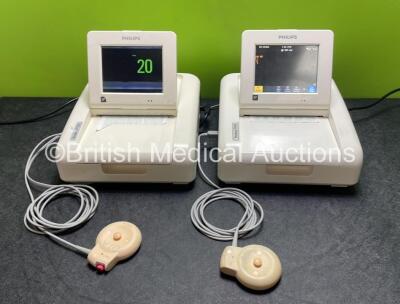 2 x Philips Avalon FM30 Fetal Monitors (Both Power Up, 1 x Faulty Screen - See Photos) with 1 x TOCO+ Transducer *Mfd 2020* and 1 x US Transducer *Mfd 2016*