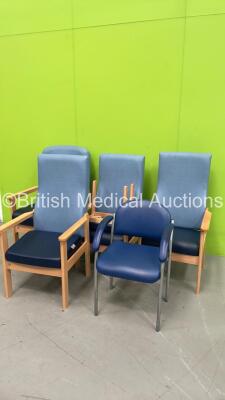 4 x Teal Patient Chairs and 1 x Waiting Room Chair *S/N NA* - 2