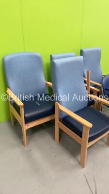 4 x Teal Patient Chairs and 1 x Waiting Room Chair *S/N NA* - 4