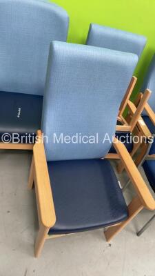 4 x Teal Patient Chairs and 1 x Waiting Room Chair *S/N NA* - 6