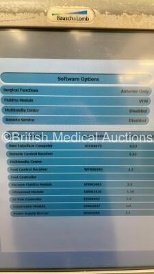 Bausch + Lomb Stellaris Phacoemulsifier Ref BL11110 Software Version 4.12 with Footswitch *Mfd 2011* (Powers Up) - 7