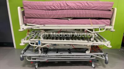 2 x Huntleigh Contura Electric Hospital Beds with Mattresses and Controllers and 1 x Huntleigh Enterprise 5000 Electric Hospital Bed with Mattress and Controller (All Power Up) *A/N FS0020109 / FS0034088 / FS0034090*