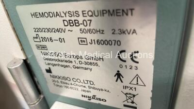 2 x Nikkiso DBB-07 Dialysis Machines with Hoses (Both No Power - 1 x Incomplete / Spares and Repairs) - 5