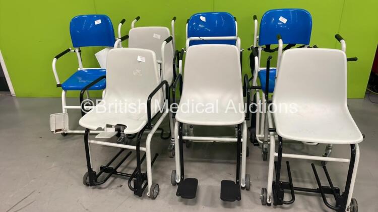 3 x Seca Wheelchair Weighing Scales, 3 x Marsden Wheelchair Weighing Scales and 1 x Digi Wheelchair Weighing Scales (Some Damaged - See Pictures) *S/N NA*