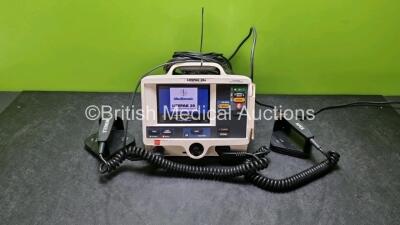 Physio Control Medtronic Lifepak 20e Defibrillator / Monitor Including ECG and Printer Options (Powers Up with Service Light) with 1 x APex / Sternum External Hard Paddles, Paddle Lead and 2 x 3 Lead ECG Lead