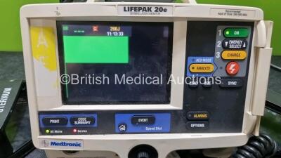 Physio Control Medtronic Lifepak 20e Defibrillator / Monitor Including ECG and Printer Options (Powers Up with Service Light) with APex / Sternum External Hard Paddles, Paddle and 3 Lead ECG Lead - 2