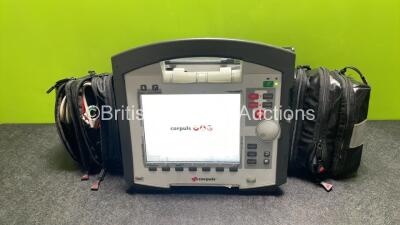 GS Corpuls3 Slim Defibrillator Ref : 04301 with Corpuls Patient Box Ref : 04200 with Pacer, Oximetry, ECG-D, ECG-M, CO2, CPR, NIBP and Printer Options, 4 and 6 Lead ECG Leads, SPO2 Finger Sensor, Hose, Paddle Lead, CO2 Cable, 3 x Flat Batteries and Corpul