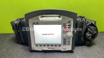 GS Corpuls3 Slim Defibrillator Ref : 04301 with Corpuls Patient Box Ref : 04200 with Pacer, Oximetry, ECG-D, ECG-M, CO2, CPR, NIBP and Printer Options, 4 and 6 Lead ECG Leads, SPO2 Finger Sensor, Hose, Paddle Lead, CO2 Cable, 3 x Flat Batteries and Corpul