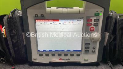 GS Corpuls3 Slim Defibrillator Ref : 04301 with Corpuls Patient Box Ref : 04200 with Pacer, Oximetry, ECG-D, ECG-M, CO2, CPR, NIBP and Printer Options, 4 and 6 Lead ECG Leads, SPO2 Finger Sensor, Hose, Paddle Lead, CO2 Cable, 3 x Flat Batteries and Corpul - 2