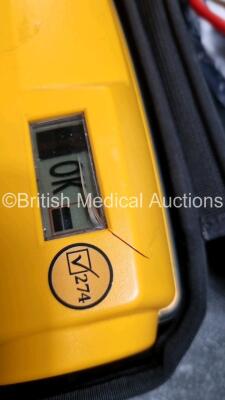 2 x Medtronic Physio Control Lifepak 1000 Defibrillators *Mfd 2014 / 2018* (Both Power Up Both with Crack In Casing - See Photos) with 2 x 3 Lead ECG Leads and 2 x Batteries *Install Before - 2024* - 6