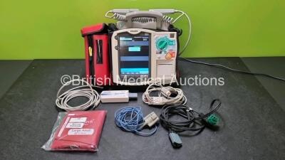 Philips Heartstart MRx Defibrillator with External Hard Paddle (Powers Up) Including Pacer, ECG, BP1, BP2, Temp, SpO2, NIBP, CO2 and Printer Options with Philips M3539A Module, Philips M3538A Battery, Philips M3725A Test Load, SpO2 Finger Sensor, Paddle 