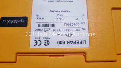 2 x Medtronic Physio Control Lifepak 500 Automated External Defibrillators (Both Power Up) In Carry Case - 6