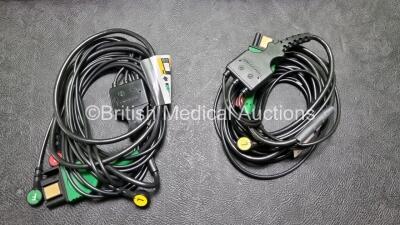 2 x Medtronic Physio Control Lifepak 1000 Defibrillators *Mfd 2021 / 2008* (Both Power Up) with 2 x 3 Lead ECG Leads and 2 x Batteries *Install Before 2026 / 2024* - 3