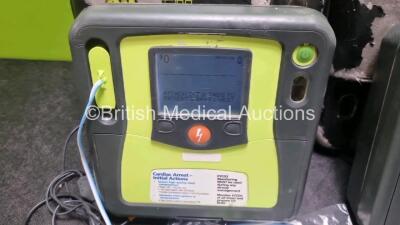 2 x Zoll AED PRO Defibrillators (Both Power Up) with 2 x 3 Lead ECG Lead and 2 x In Date Electrode Packs - 3