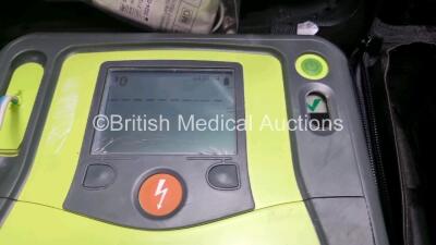 2 x Zoll AED PRO Defibrillators (Both Power Up) with 2 x 3 Lead ECG Lead and 4 x In Date Electrode Packs - 5