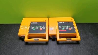 2 x Medtronic Physio Control Lifepak 500 Automated External Defibrillators (No Power Due to Suspected Flat Battery)