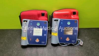 2 x Philips Heartstart FR2+ Defibrillator (Both Power Up) with 1 x Philips M3863A Battery *Install Before 2027* In Carry Cases