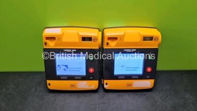 2 x Medtronic Physio Control Lifepak 1000 Defibrillators *Mfd 2015* (Both Power Up) *SN 43552211 / 43417164*