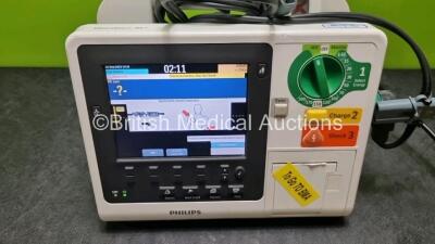 Philips Heartstart XL+ Defibrillator (Powers Up) Including ECG and Printer Options with 1 x Paddle Lead and 1 x Battery *SN US31410948* - 2