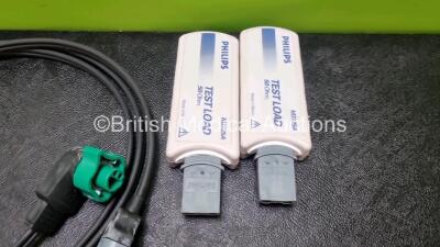 Job Lot Including 3 x Philips M3725A Test Loads, 1 x Philips M3725A Test Load and 1 x Philips Paddle Lead - 3