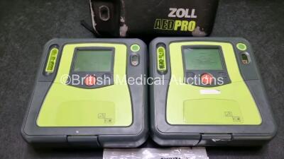 3 x Zoll AED Pro Defibrillator (1 x Powers Up with Unit Failed Message, 2 x No Power) - 3