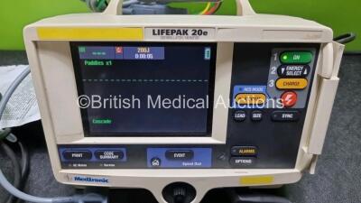 Physio Control Medtronic Lifepak 20e Defibrillator / Monitor (Powers Up) Including ECG and Printer Options with 3 Lead ECG Lead and Paddle Lead - 2