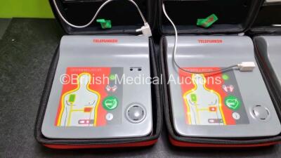 3 x Telefunken DT-10BP Defibrillators (All Power Up) with 3 x Batteries - 3