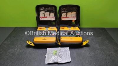 2 x Medtronic Physio Control Lifepak 1000 Defibrillators *Mfd 2019 / 2008* (Both Power Up with Stock Battery Stock Battery Not Included)